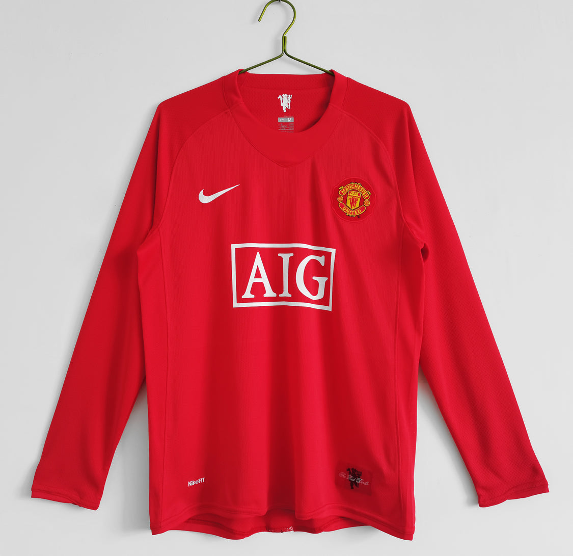 Manchester United 07-08 Home Retro Kit Full Sleeve